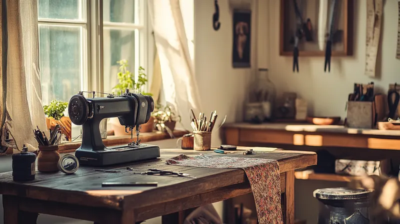 Atelier de couture Dame en Soi — machine à coudre vintage, tissus wax, lumière naturelle, Paris 19e
